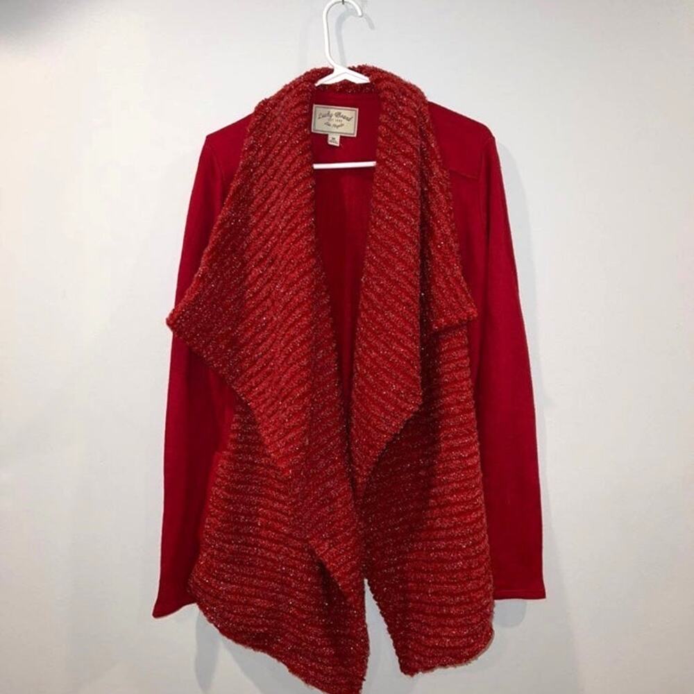 Lucky Brand Red Cardigan Sweater Size Medium